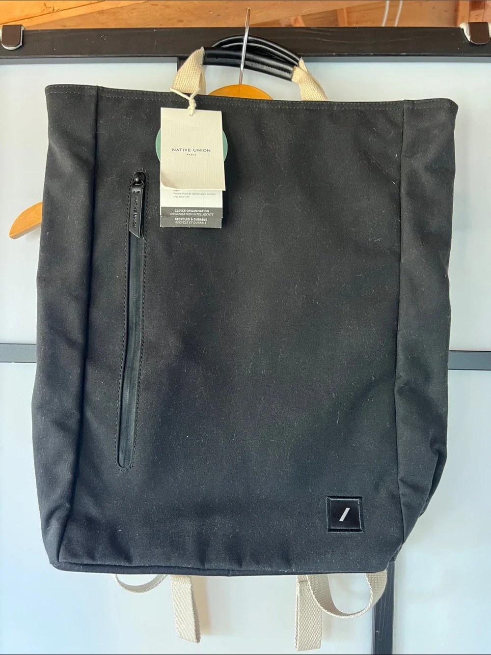 Native Union Black Canvas Tote-Backpack for Men